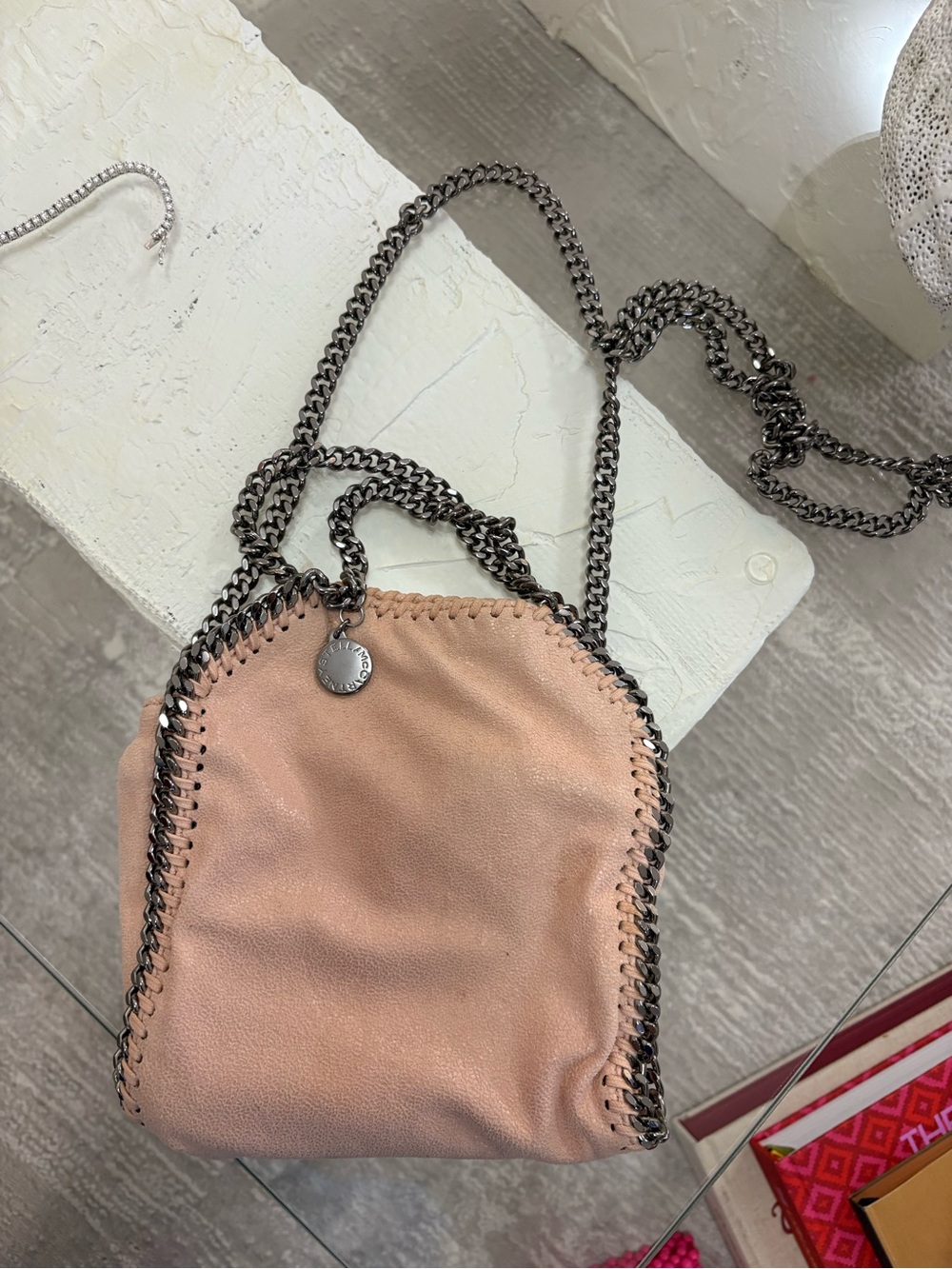 Stella McCartney Blush Pink Faux-Leather Chain Crossbody